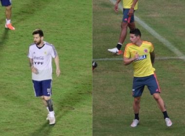 Messi e James lideram suas seleções | Fotos: Tiago Caldas / Bahia Notícias