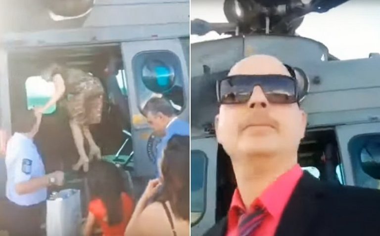 Familiares embarcam em aeronave; Osvaldo, sobrinho do presidente, gravou vídeo (Foto: Reprodução)