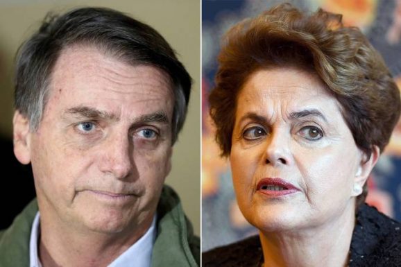 O presidente da República Jair Bolsonaro (PSL) e a ex-presidente Dilma Rousseff (PT) (Ricardo Moraes/Reuters/Evaristo Sá/AFP)