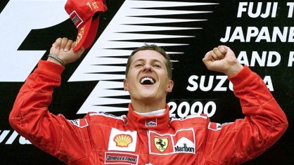 Michael Schumacher após ganhar o GP do Japão, em 8 de outubro de 2000 - AFP/Arquivos