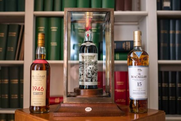 Ouro líquido: uma garrafa de single malt escocês envelhecido por 60 anos foi leiloada por quase 8 milhões de reais (Sotheby's/Divulgação)