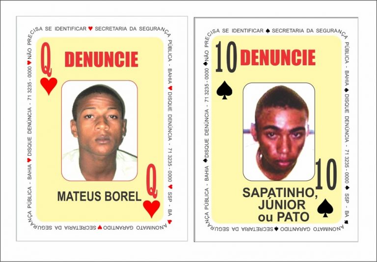 Dois novos nomes são adicionados ao Baralho do Crime — Foto: Divulgação/SSP-BA