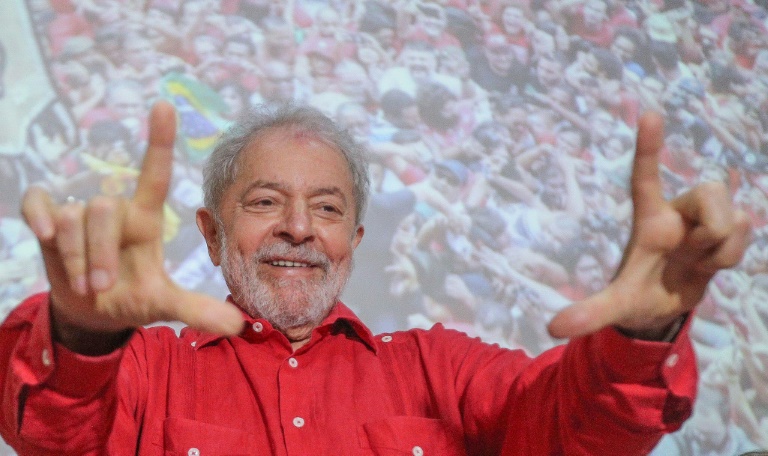 Foto divulgada pelo Partido dos Trabalhadores mostra o ex-presidente Luiz Inácio Lula da Silva (2003-2010) durante encontro com executiva nacional do PT em Salvador, 14 de novembro de 2019 - WORKERS PARTY (PT)/AFP