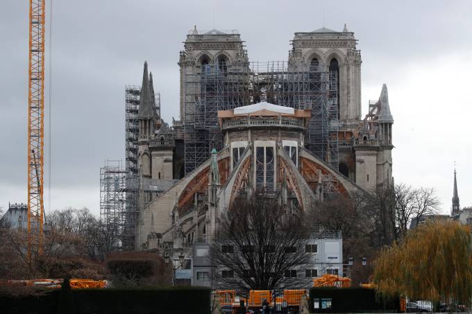 Catedral de Notre Dame durante processo de reforma após incêndio - 23/12/2019 Gonzalo Fuentes/Reuters