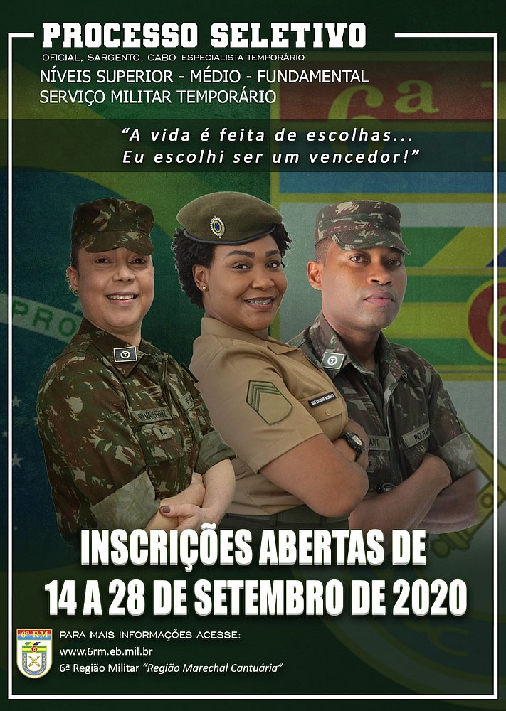 Exército Brasileiro abre inscrições para militares temporários - Portal TOP  Mídia News