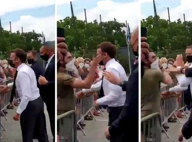Presidente da França, Emmanuel Macron, é agredido com tapa ...